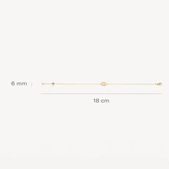 Blush Armband aus 14 Karat Gold mit verschlungenen Ringen und Pavé-Zirkonia - 2223YZI