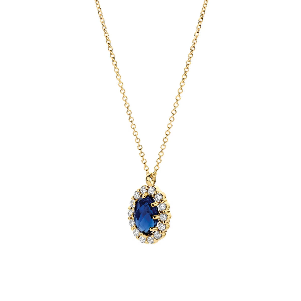 Blush Collier aus 14 Karat Gelbgold mit blauem Saphir - LG3021Y