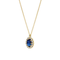Blush Collier aus 14 Karat Gelbgold mit blauem Saphir - LG3021Y