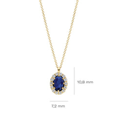 Blush Collier aus 14 Karat Gelbgold mit blauem Saphir - LG3021Y