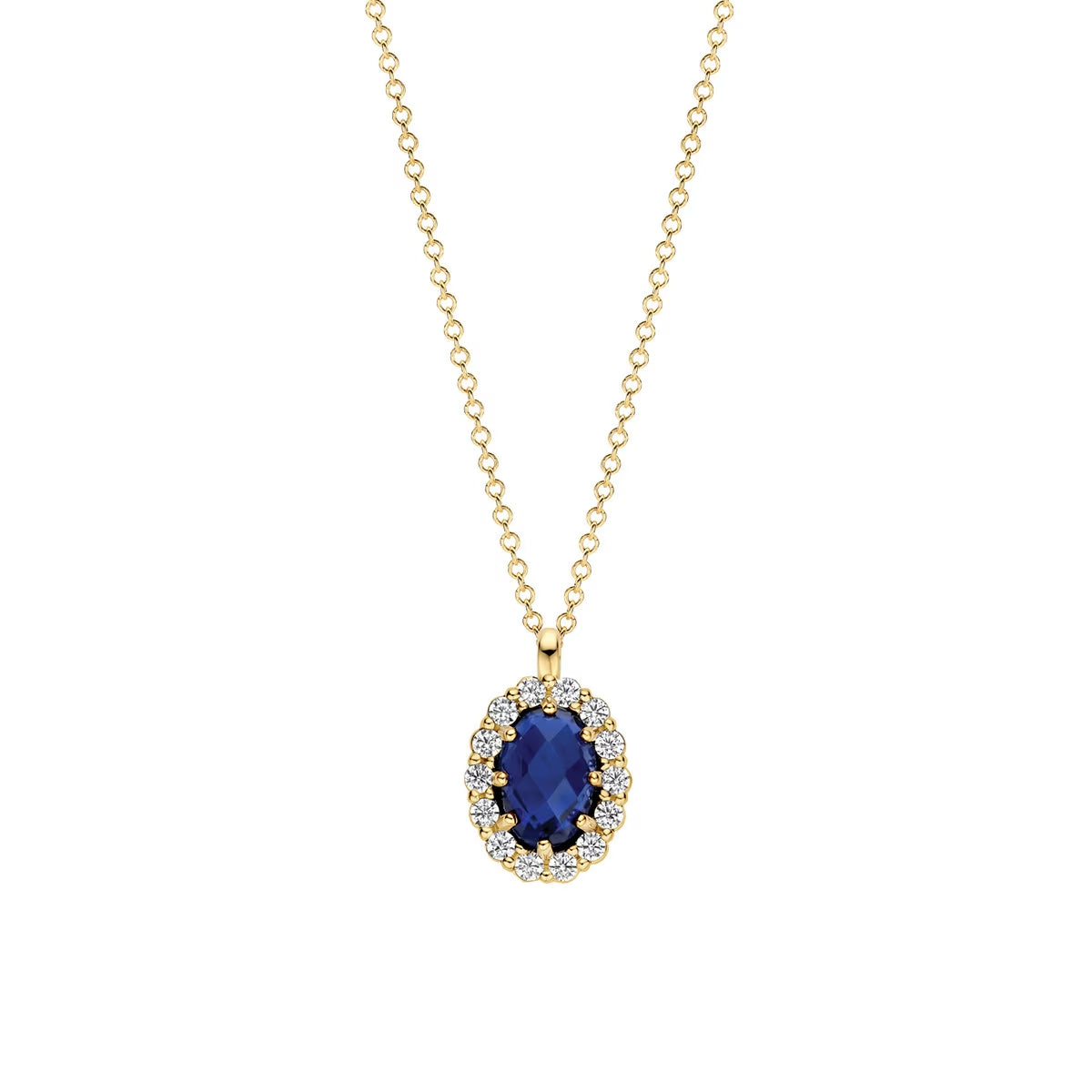 Blush Collier aus 14 Karat Gelbgold mit blauem Saphir - LG3021Y