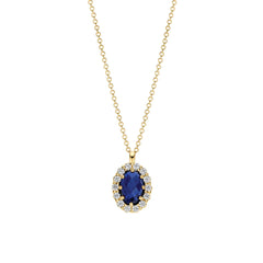 Blush Collier aus 14 Karat Gelbgold mit blauem Saphir - LG3021Y