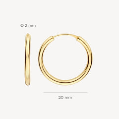 Blush Creolen aus 585er Gelbgold Ø 20 mm - 7407YGO