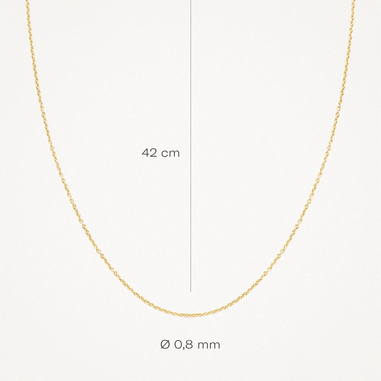 Blush Halskette aus 14 Karat Gold 42 cm Extra fein - 3058YGO/42