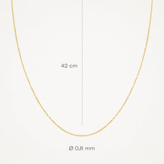 Blush Halskette aus 14 Karat Gold 42 cm Extra fein - 3058YGO/42