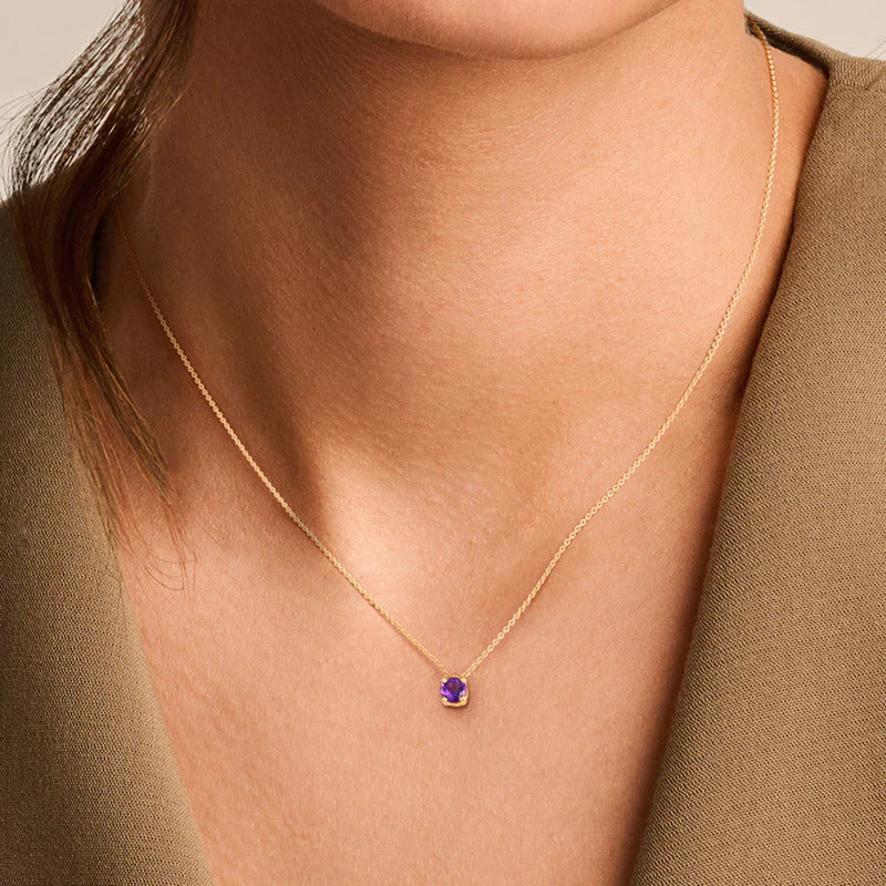 Blush Halskette aus 14 Karat Gold mit Amethyst - 3200YAM