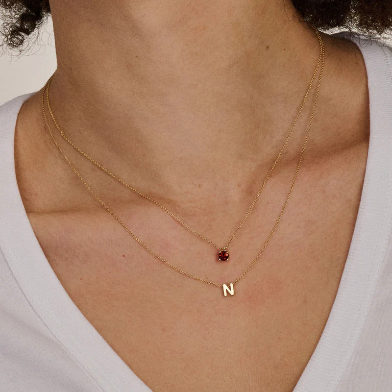 Blush Halskette aus 14 Karat Gold mit Granat - 3200YGA