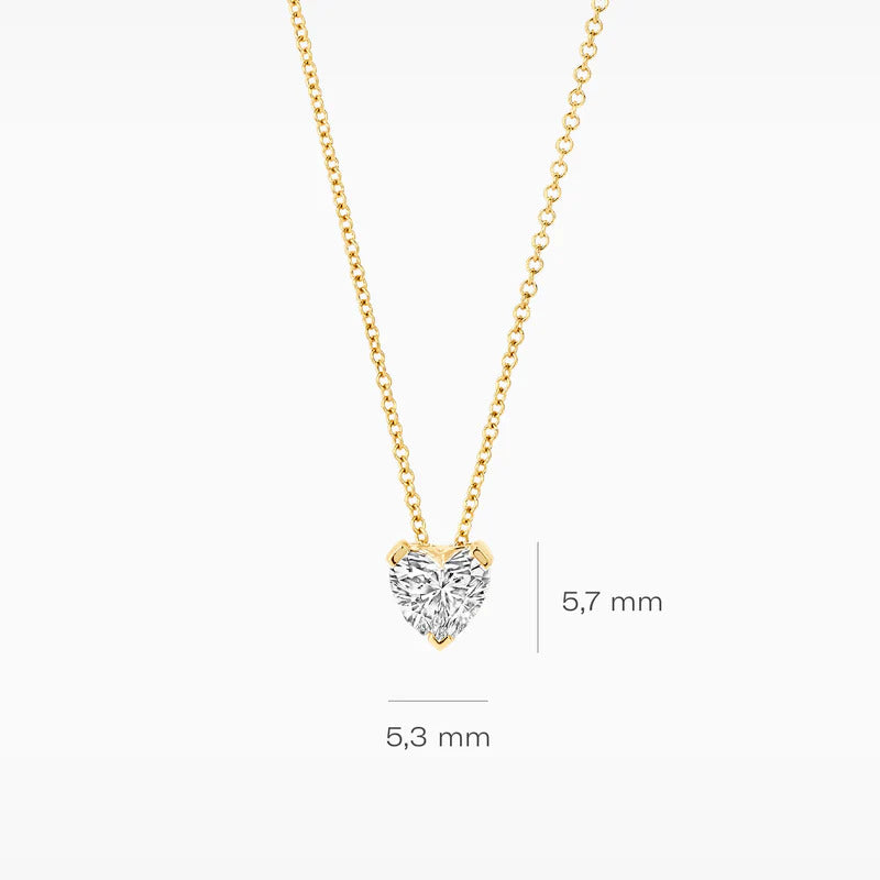 Blush Halskette aus 14 Karat Gold mit herzförmigem Labordiamanten 0.50 ct - LG3011Y