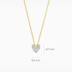 Blush Halskette aus 14 Karat Gold mit herzförmigem Labordiamanten 0.50 ct - LG3011Y