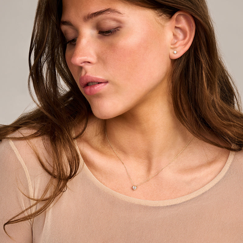 Blush Halskette aus 14 Karat Gold mit herzförmigem Labordiamanten 0.50 ct - LG3011Y