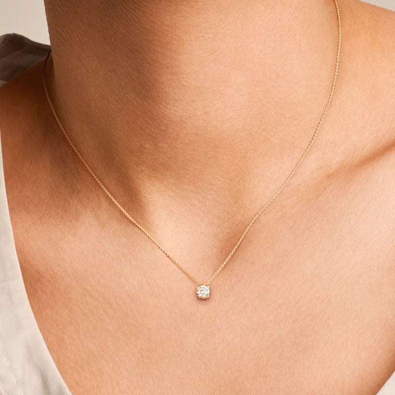 Blush Halskette aus 14 Karat Gold mit Labordiamant 0.20 ct - 3200YLG
