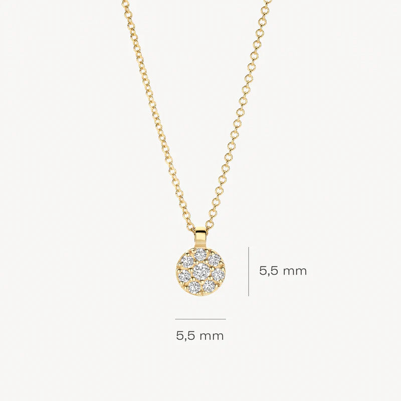 Blush Halskette aus 14 Karat Gold mit Pavé-Zirkonia - 3206YZI