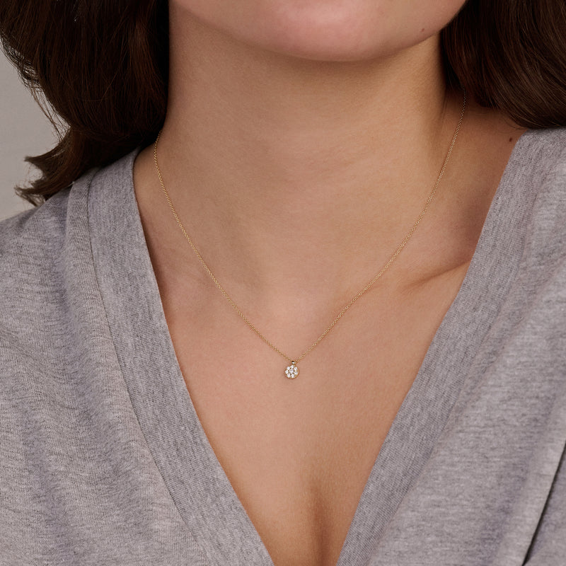 Blush Halskette aus 14 Karat Gold mit Pavé-Zirkonia - 3206YZI