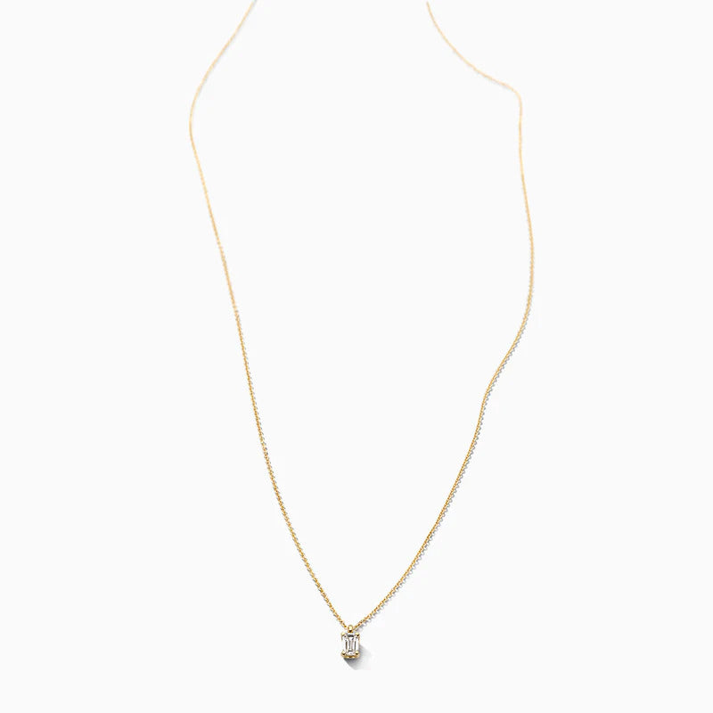 Blush Halskette aus 14 Karat Gold mit rechteckigem Labordiamanten 0.20 ct - LG3016Y