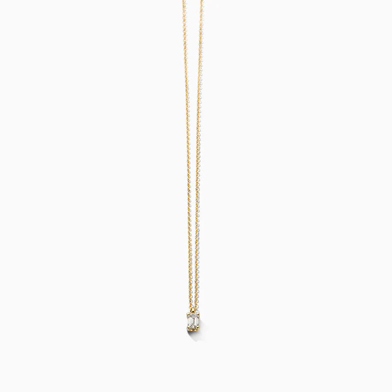 Blush Halskette aus 14 Karat Gold mit rechteckigem Labordiamanten 0.20 ct - LG3016Y