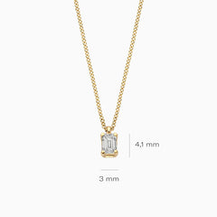 Blush Halskette aus 14 Karat Gold mit rechteckigem Labordiamanten 0.20 ct - LG3016Y