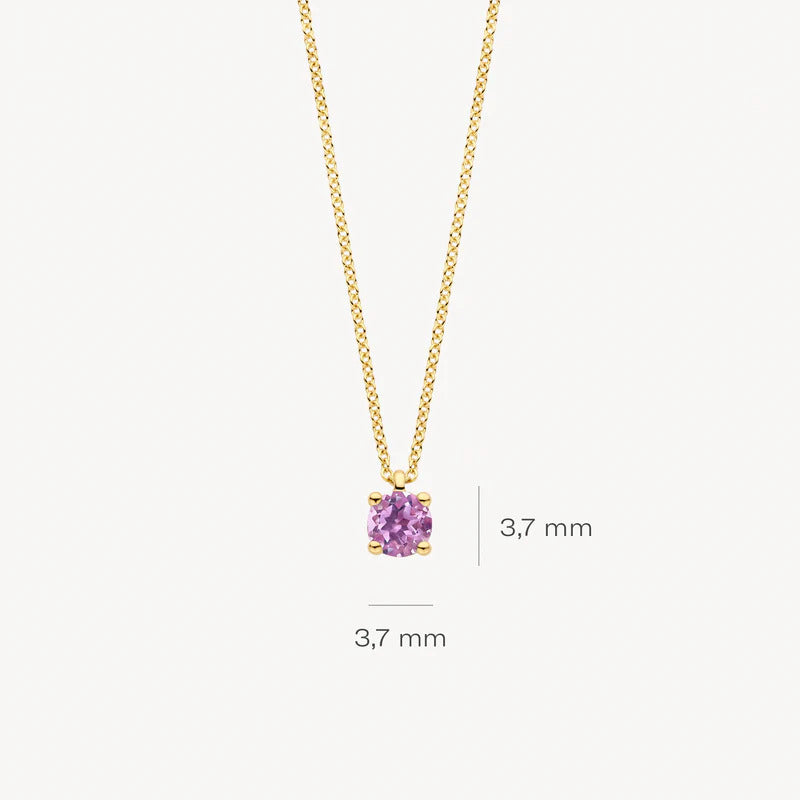Blush Halskette aus 14 Karat Gold mit rosa Amethyst - 3200YPA
