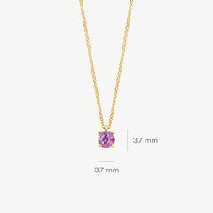 Blush Halskette aus 14 Karat Gold mit rosa Amethyst - 3200YPA