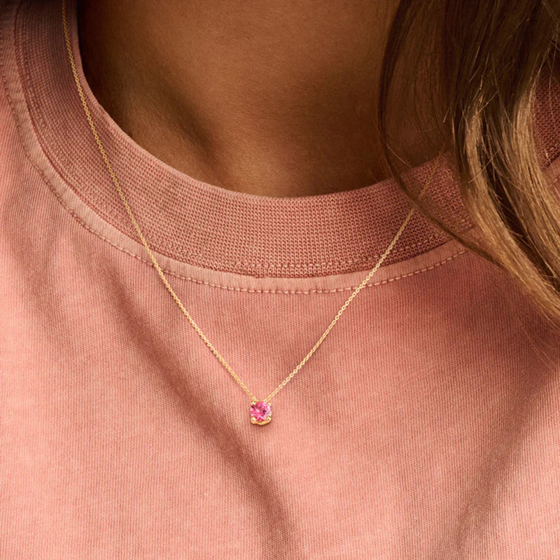 Blush Halskette aus 14 Karat Gold mit rosa Turmalin - 3200YPT