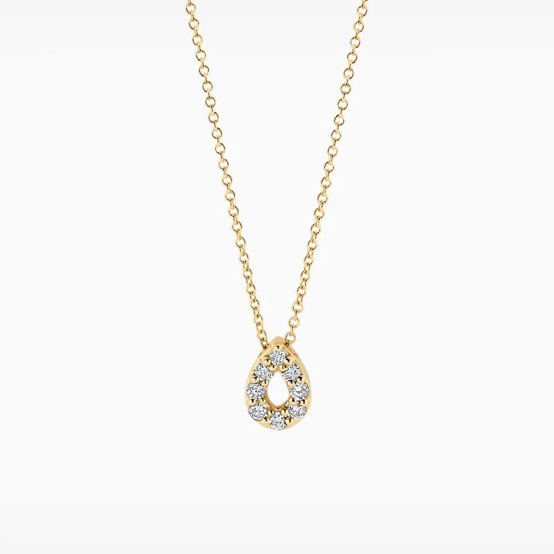 Blush Halskette aus 14 Karat Gold mit Tropfenanhänger und Labordiamanten 0.12 ct - LG3018Y