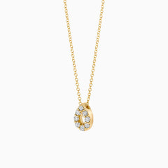 Blush Halskette aus 14 Karat Gold mit Tropfenanhänger und Labordiamanten 0.12 ct - LG3018Y