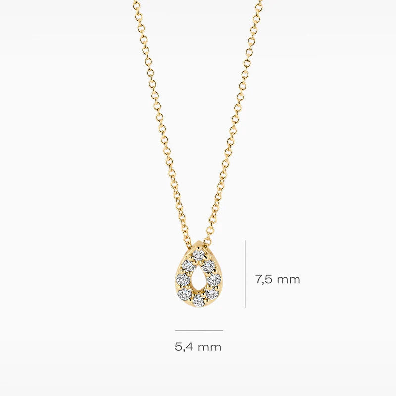 Blush Halskette aus 14 Karat Gold mit Tropfenanhänger und Labordiamanten 0.12 ct - LG3018Y