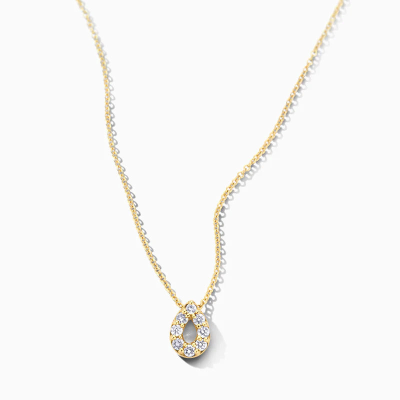 Blush Halskette aus 14 Karat Gold mit Tropfenanhänger und Labordiamanten 0.12 ct - LG3018Y