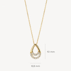 Blush Halskette aus 14 Karat Gold mit Tropfenanhänger und Pavé-Zirkonia - 3195YZI