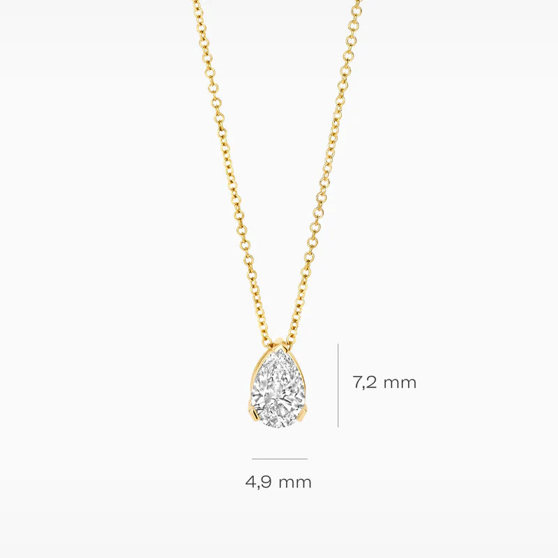 Blush Halskette aus 14 Karat Gold mit tropfenförmigem Labordiamanten 0.50 ct - LG3012Y