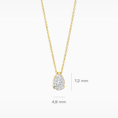 Blush Halskette aus 14 Karat Gold mit tropfenförmigem Labordiamanten 0.50 ct - LG3012Y