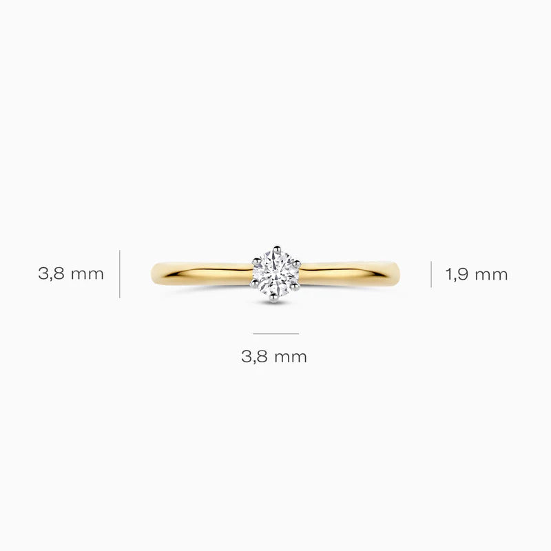 Blush Labordiamant-Ring aus 14 Karat Gelb- und Weissgold 0.20 ct - LG1036B