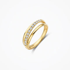 Blush Labordiamant-Ring aus 14 Karat Gold mit drei Bändern 0.31 ct - LG1056Y