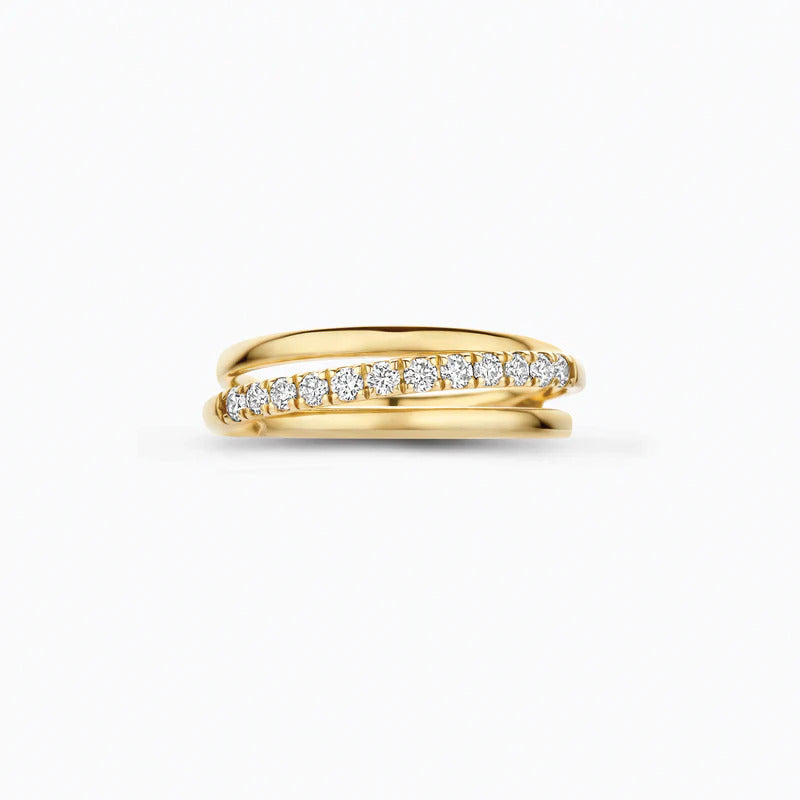 Blush Labordiamant-Ring aus 14 Karat Gold mit drei Bändern 0.31 ct - LG1056Y