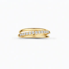 Blush Labordiamant-Ring aus 14 Karat Gold mit drei Bändern 0.31 ct - LG1056Y
