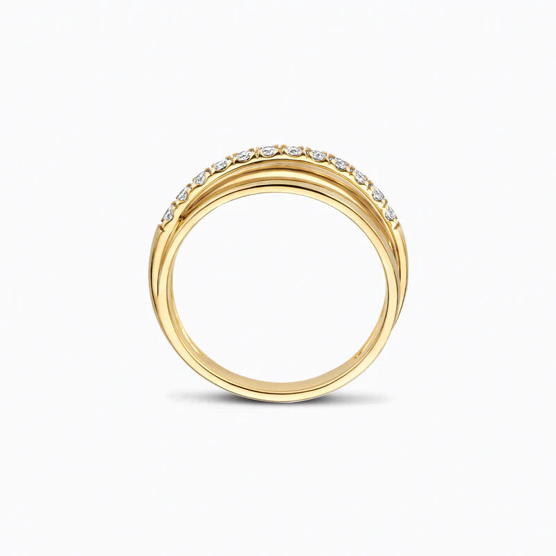 Blush Labordiamant-Ring aus 14 Karat Gold mit drei Bändern 0.31 ct - LG1056Y