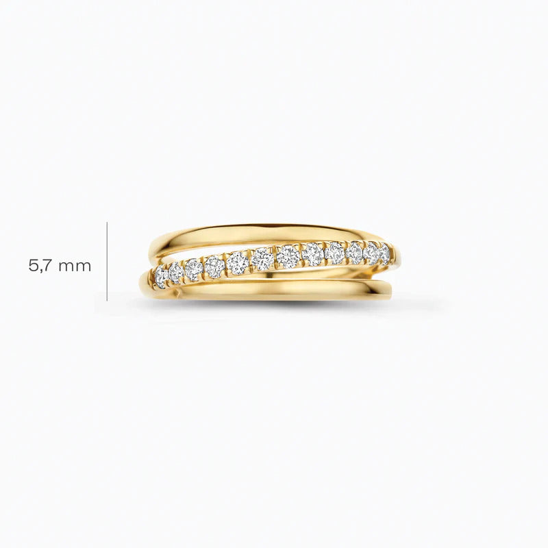 Blush Labordiamant-Ring aus 14 Karat Gold mit drei Bändern 0.31 ct - LG1056Y