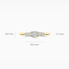 Blush Labordiamant-Ring aus 14 Karat Gold mit fünf Labordiamanten 0.60 ct - LG1044Y