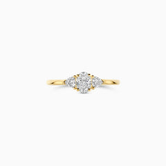 Blush Labordiamant-Ring aus 14 Karat Gold mit ovalem und dreieckigen Diamanten 0.55 ct - LG1039Y