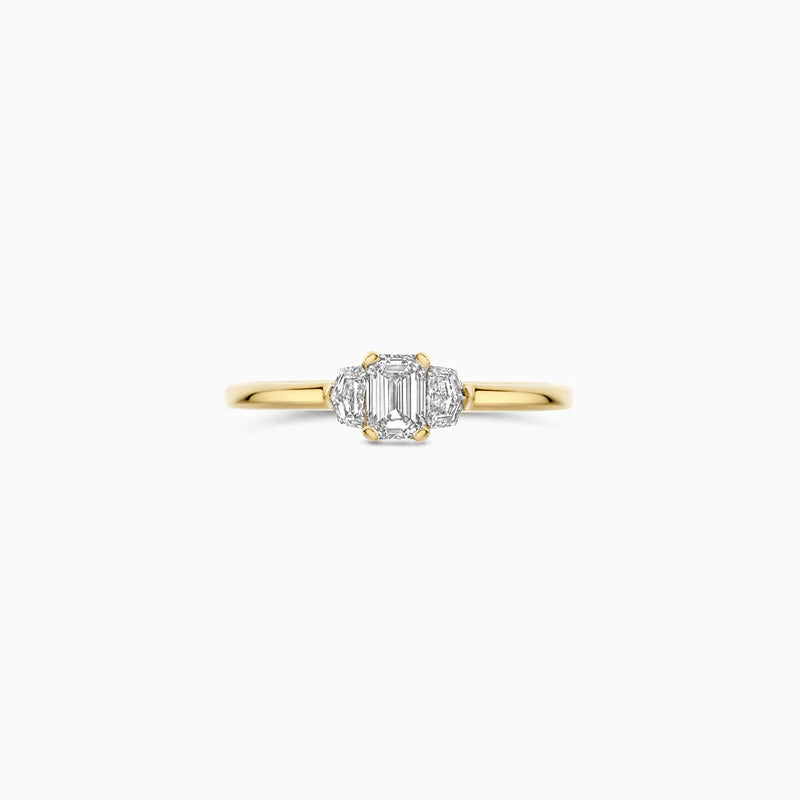 Blush Labordiamant-Ring aus 14 Karat Gold mit rechteckigem und fünfeckigen Diamanten 0.60 ct - LG1040Y