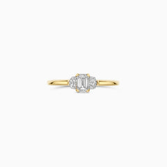 Blush Labordiamant-Ring aus 14 Karat Gold mit rechteckigem und fünfeckigen Diamanten 0.60 ct - LG1040Y