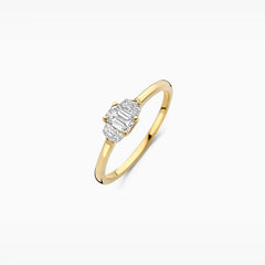 Blush Labordiamant-Ring aus 14 Karat Gold mit rechteckigem und fünfeckigen Diamanten 0.60 ct - LG1040Y