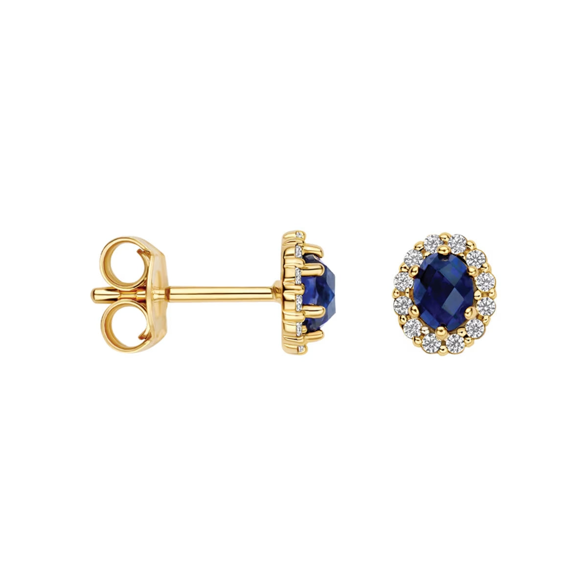 Blush Ohrstecker aus 14 Karat Gelbgold mit blauem Saphir - LG7038Y
