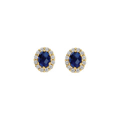 Blush Ohrstecker aus 14 Karat Gelbgold mit blauem Saphir - LG7038Y