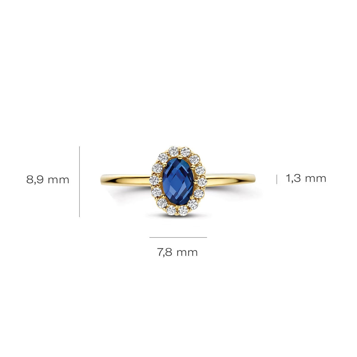 Blush Ring aus 14 Karat Gelbgold mit blauem Saphir - LG1082Y/54