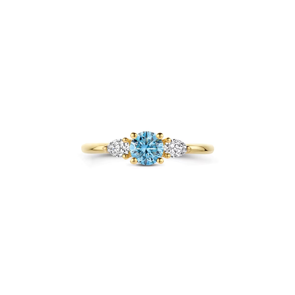Blush Ring aus 14 Karat Gelbgold mit Farbstein & Labordiamanten - LG1068Y/54