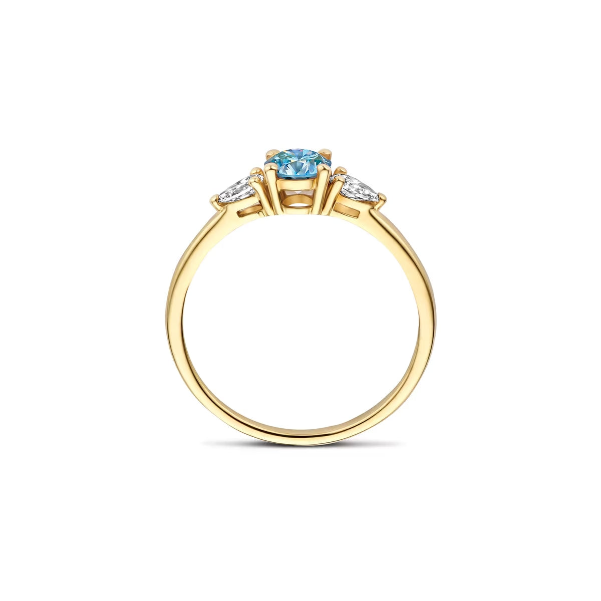 Blush Ring aus 14 Karat Gelbgold mit Farbstein & Labordiamanten - LG1068Y/54