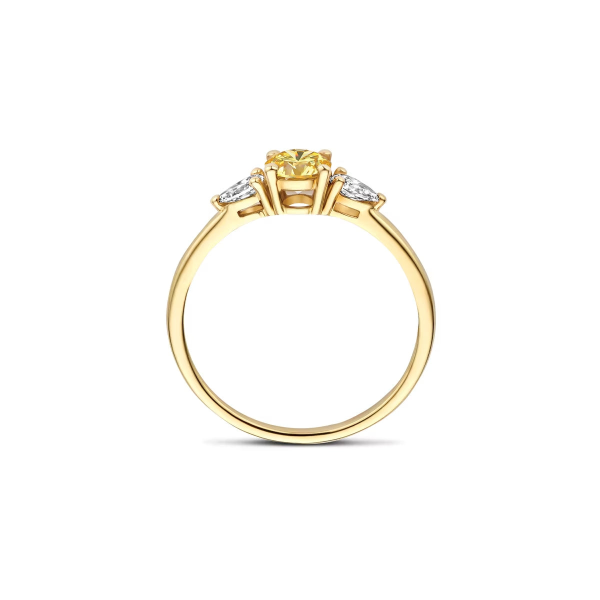 Blush Ring aus 14 Karat Gelbgold mit gelbem Farbstein & Labordiamanten - LG1071Y/54