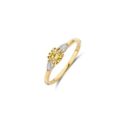 Blush Ring aus 14 Karat Gelbgold mit gelbem Farbstein & Labordiamanten - LG1071Y/54