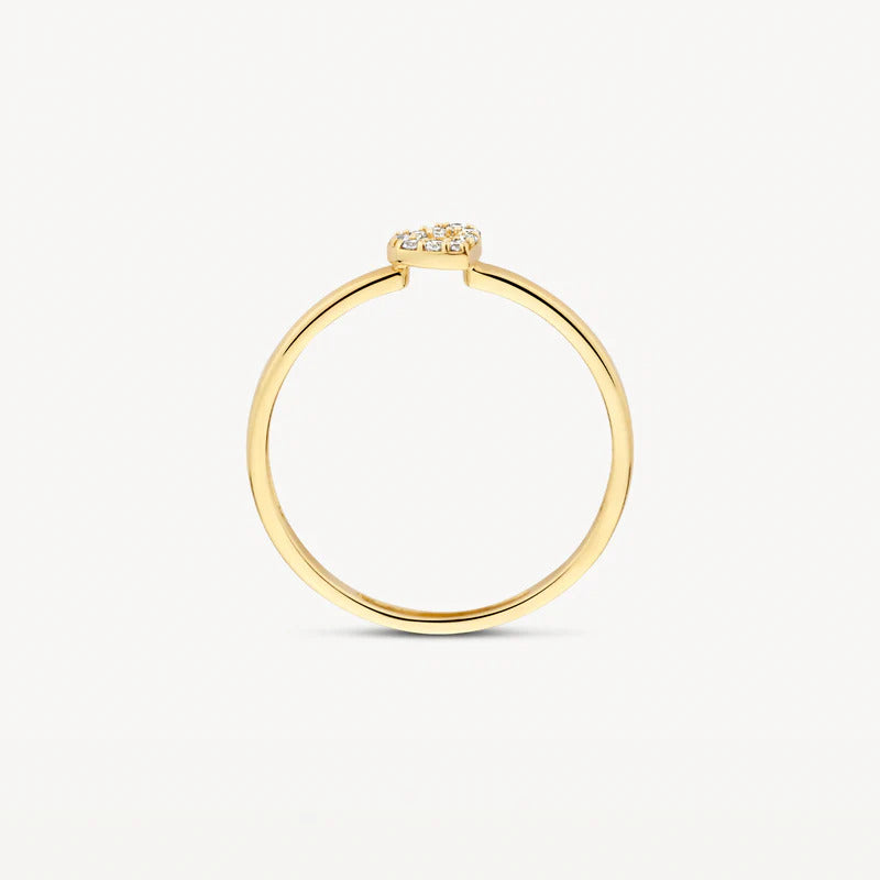 Blush Ring aus 14 Karat Gold mit Herz und Pavé-Zirkonia - 1231YZI/54