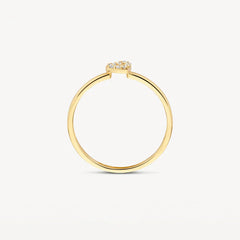Blush Ring aus 14 Karat Gold mit Herz und Pavé-Zirkonia - 1231YZI/54